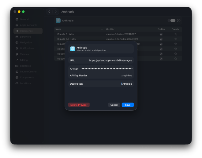 Register custom model in Xcode