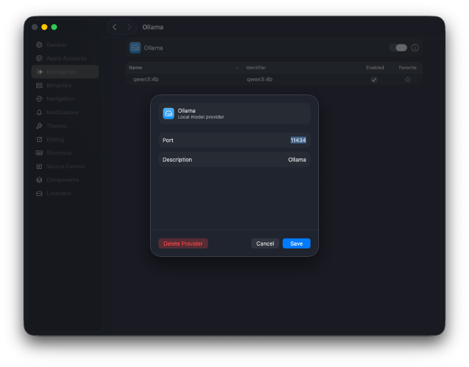 Register custom model in Xcode