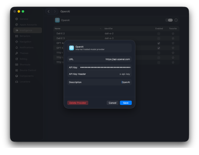 Register custom model in Xcode