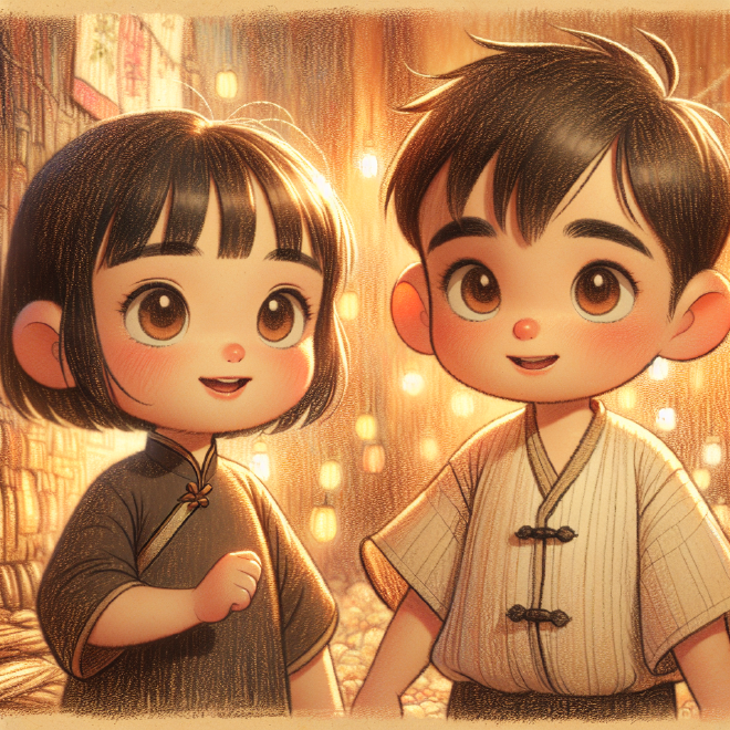 Xiaoming and Lili make a handmade card for their grandparents for the Chongyang Festival, bringing them joy and strengthening their family bond.