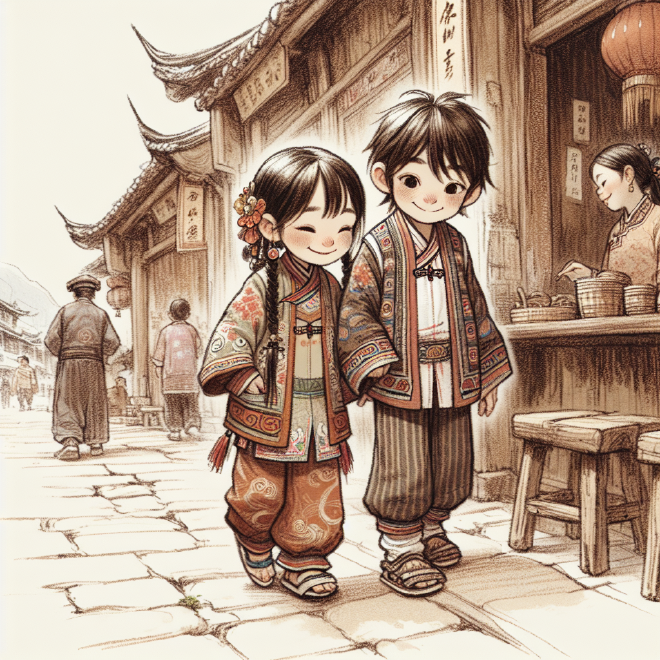 Lili and Xiaoming happily helped a lost tourist find their way using their Chinese, inspiring them to study the language further to assist others.