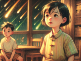 Excited about an upcoming meteor shower, Lili and Xiaoming visit the library to learn more, and eventually have an unforgettable night watching it together.