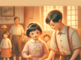 While cleaning, Lili and Xiaoming discover old family photos that spark their parents to share childhood stories, fostering a deeper connection and interest in their family history.
