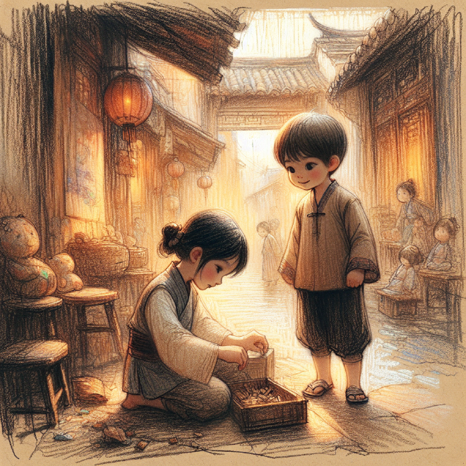 Inspired by the Qixi Festival story, Xiaoming crafts a paper Magpie Bridge and a heartfelt card to express his love and gratitude to his hardworking mother. Xiaoming's thoughtful gift brings joy to his mother, making it the best Qixi Festival for both of them.