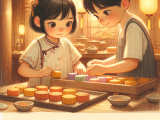 Xiaoming and Lili prepared mooncakes and lanterns for a Mid-Autumn Festival family gathering, bringing joy and warmth to everyone.