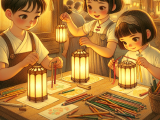 Xiao Ming and Lili prepare for a Lantern Festival riddle competition by creating riddles together, practicing with their parents at home to build confidence, and ultimately performing well in the actual competition where they win a small prize.