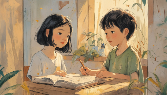 Eight-year-old Xiao Ming finds an injured bird in the school garden and, together with his older sister Lili, nurses it back to health over several weeks before releasing it back into the sky, learning that helping others is the greatest source of happiness.